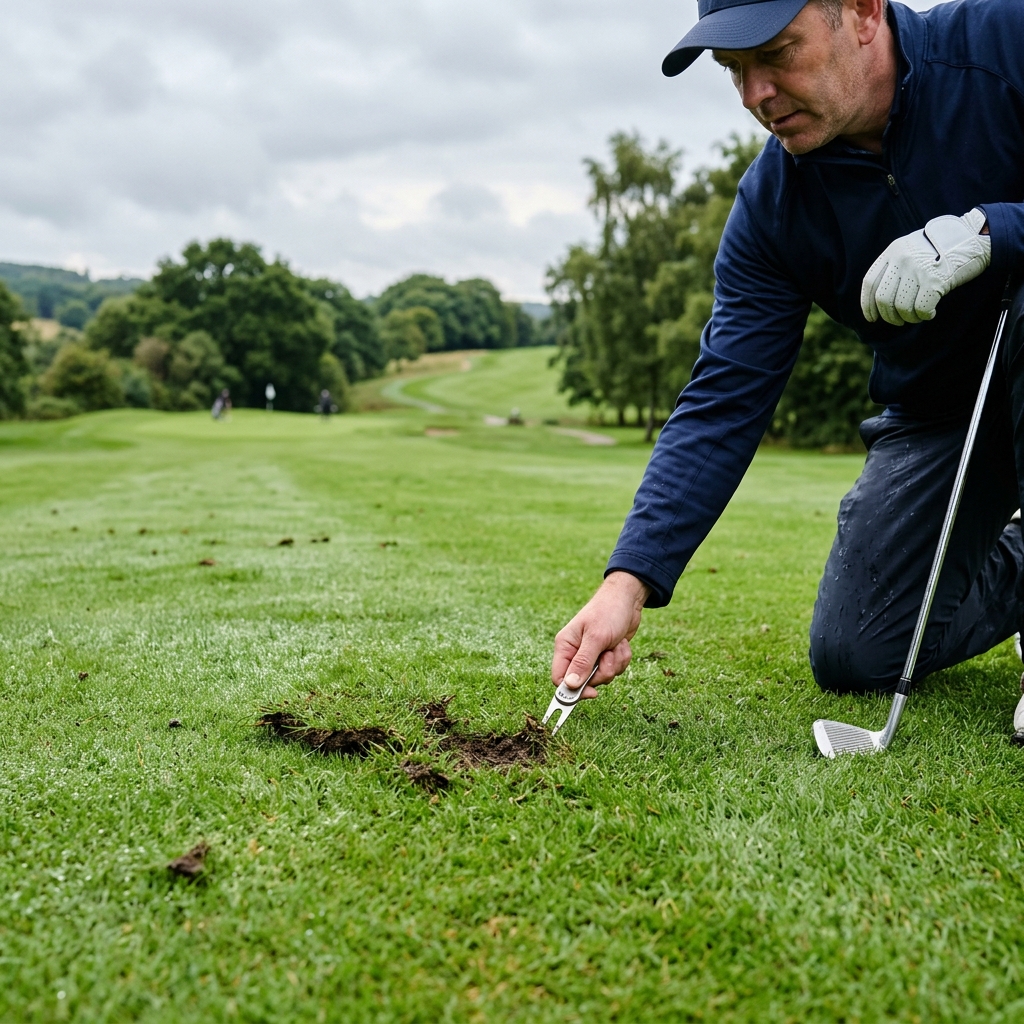 Repairing a golf divot on a UK golf course - 2026 guide.